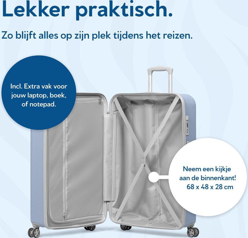 SUITSUIT - Kofferset - Handbagage Koffer - 55 x 35 x 20 cm - Reiskoffer - 75 x 49 x 29 cm - ABS