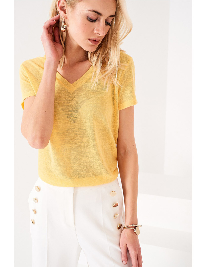Yellow V-Neck T-Shirt