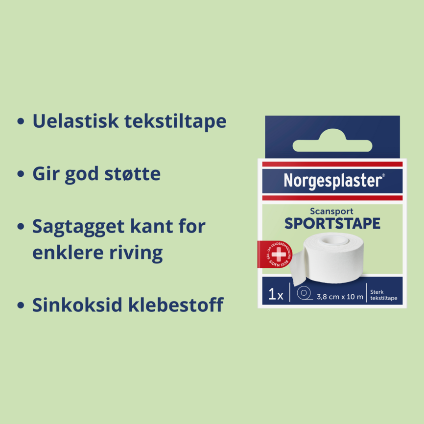 Norgesplaster Scansport sportstape 38mmx10m 1 stk