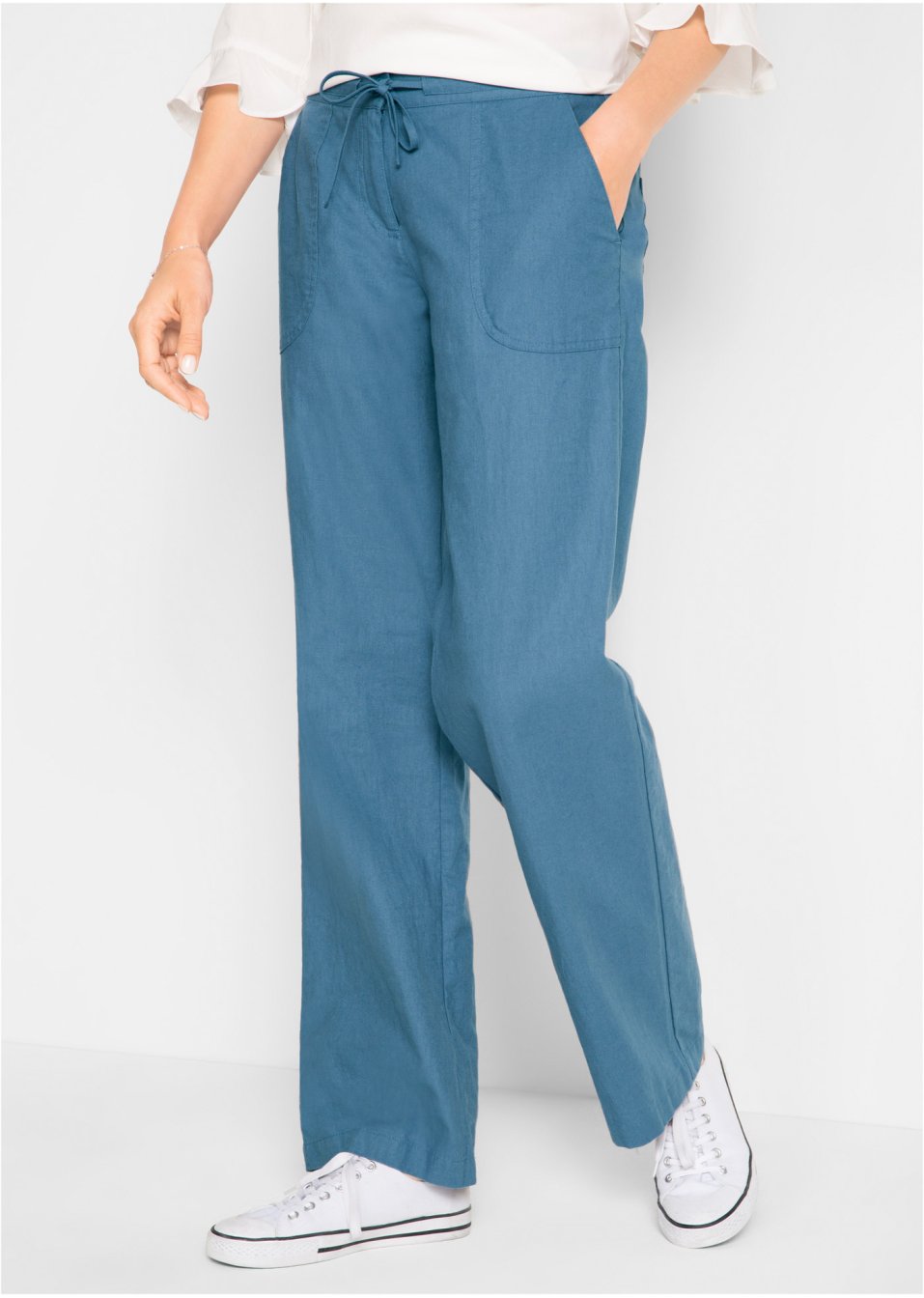 Pantalon large en lin majoritaire