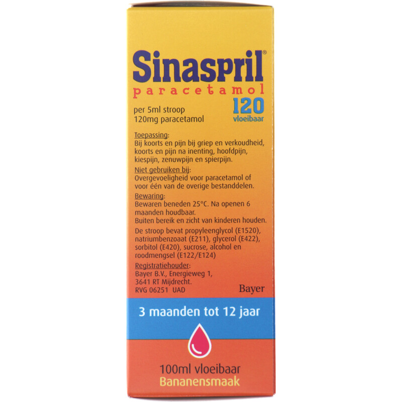 Sinaspril Vloeibare paracetamol 120mg