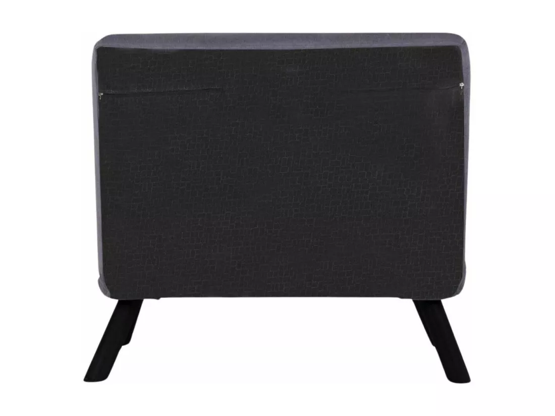 Fauteuil convertible Yolanda Métal Noir et Tissu Gris