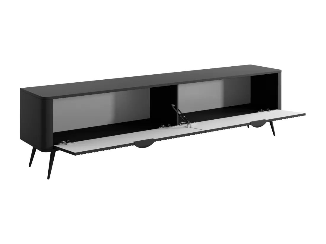 Meuble TV avec 2 portes en MDF - Noir - ELONARIA de Pascal Morabito