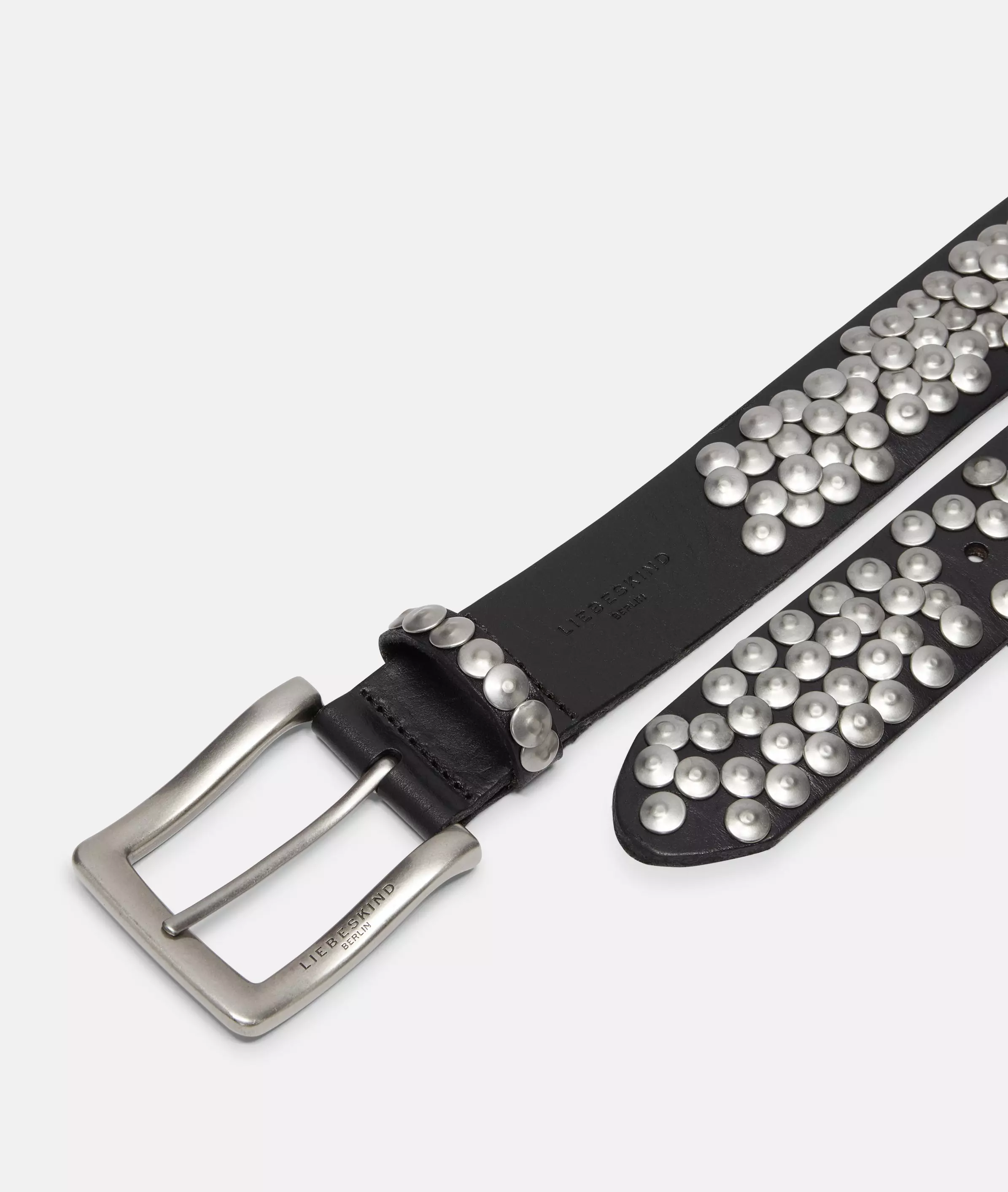 Belt Wide studded belt made from cowhide leather