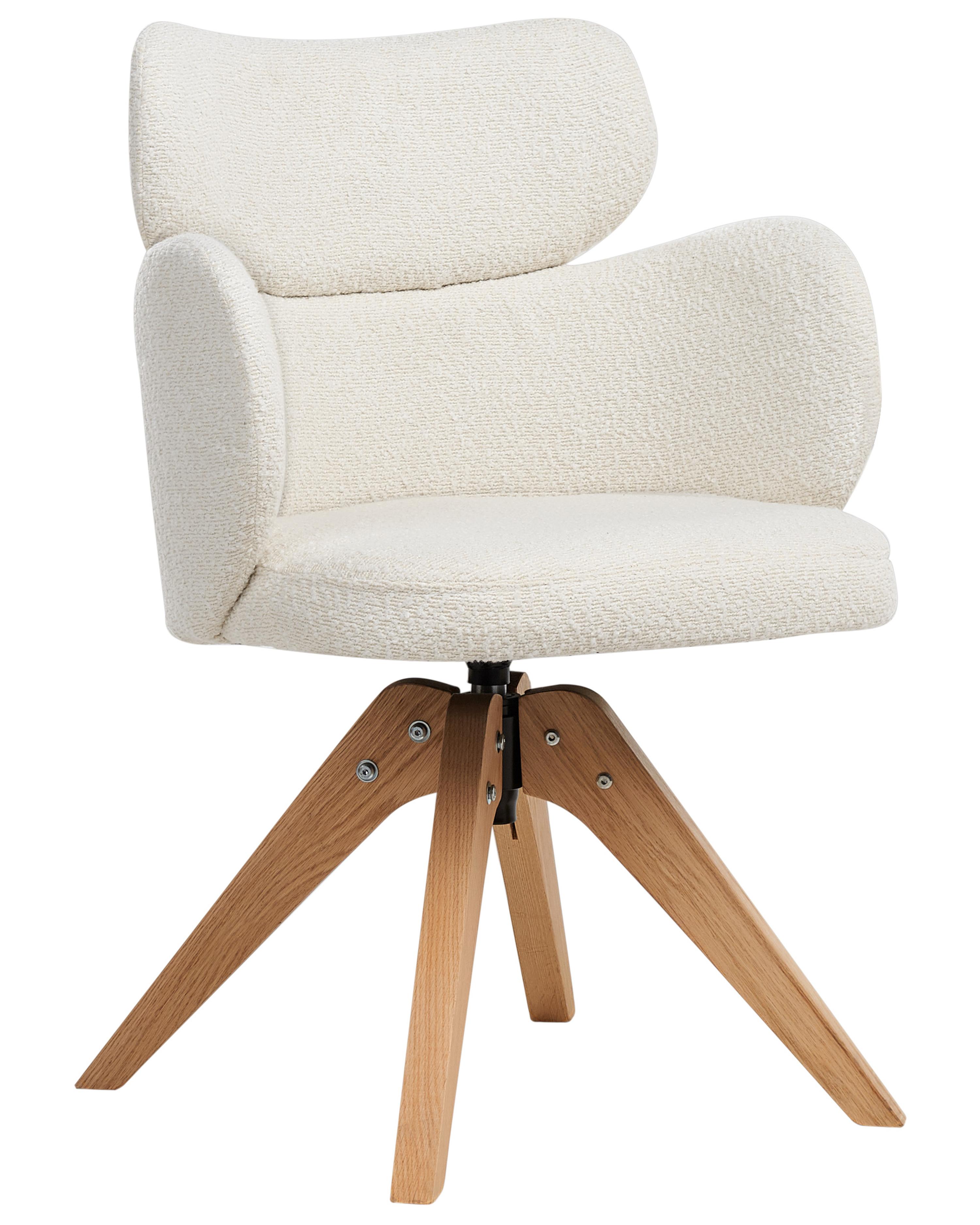 Eetkamerstoel draaibaar MARCY Bouclé Lichtbeige