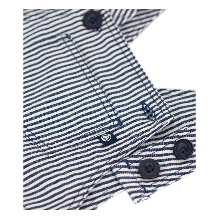 Petit Bateau Salopette Mini Rayée | Bleu marine