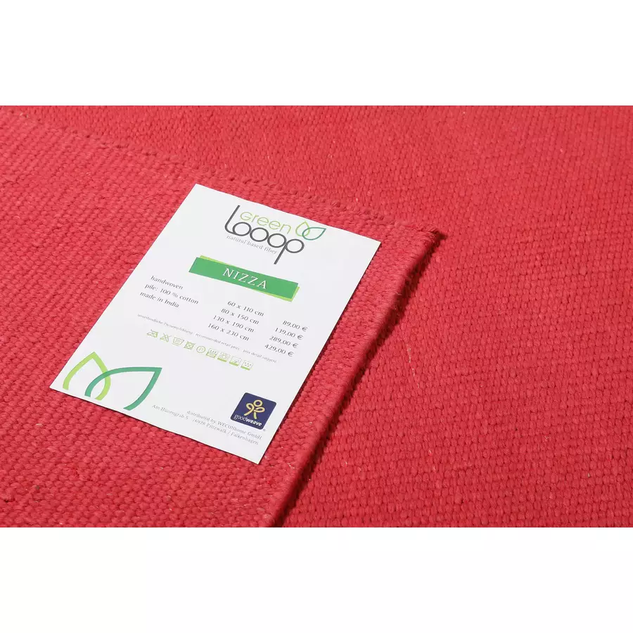 Green Looop Handweb-Teppich Nizza rot