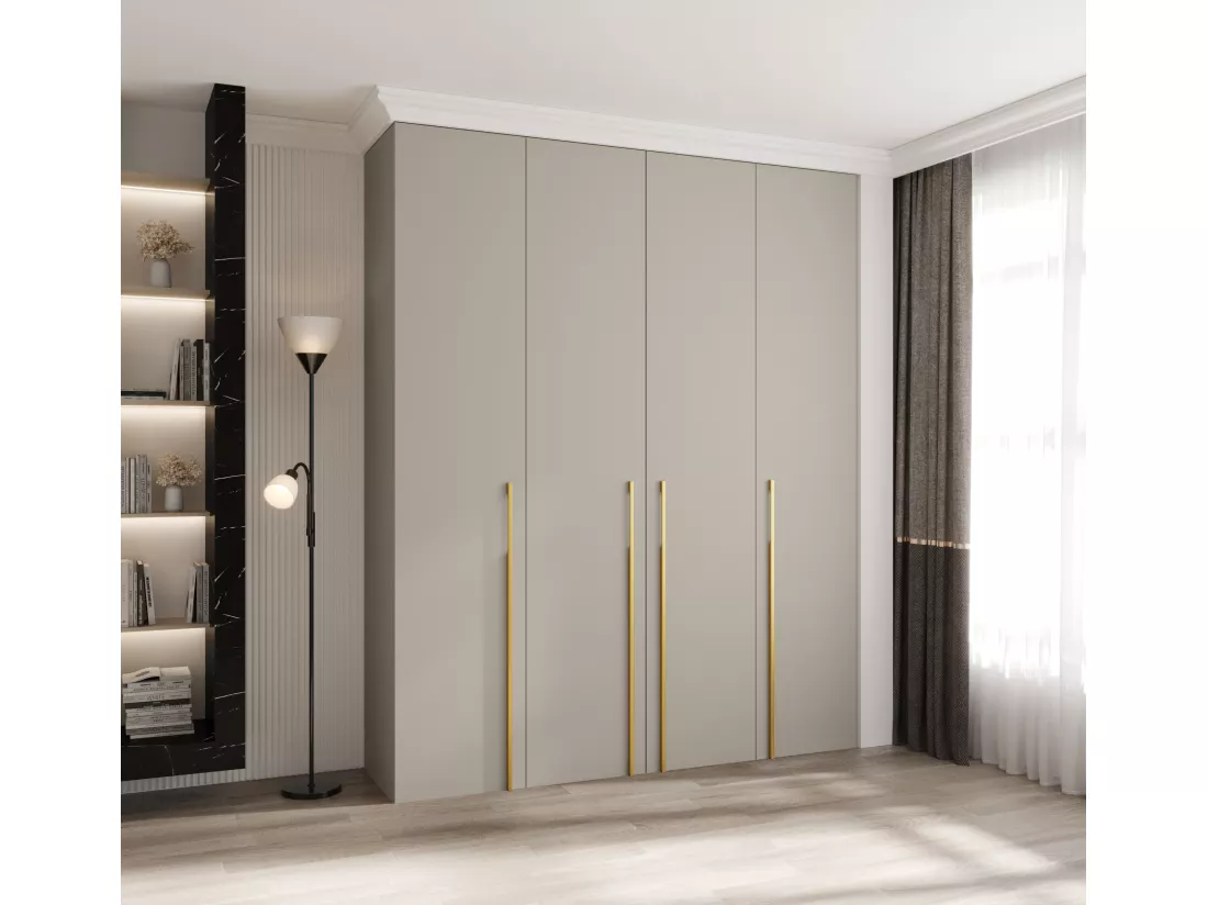 Armoire à portes battantes Como 3 245,5/200/40 4 portes (cachemire/or)