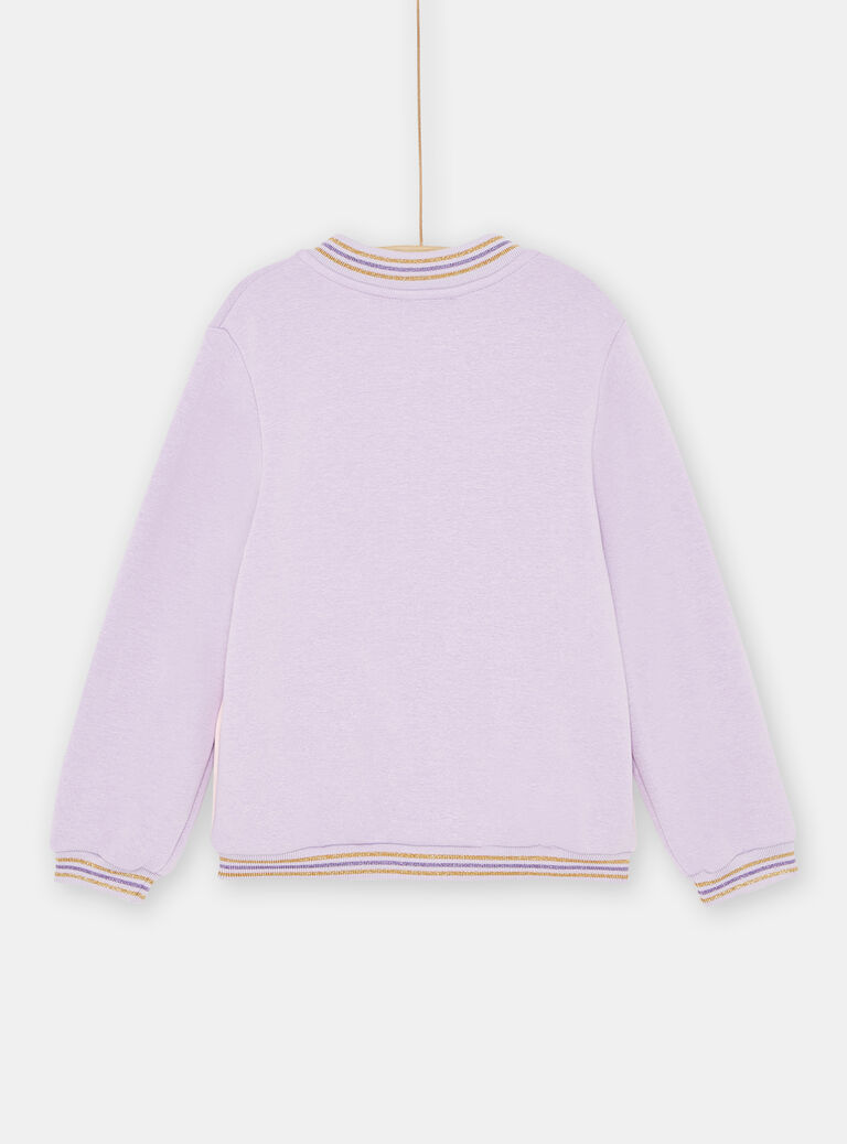 Sweat mauve color block fille