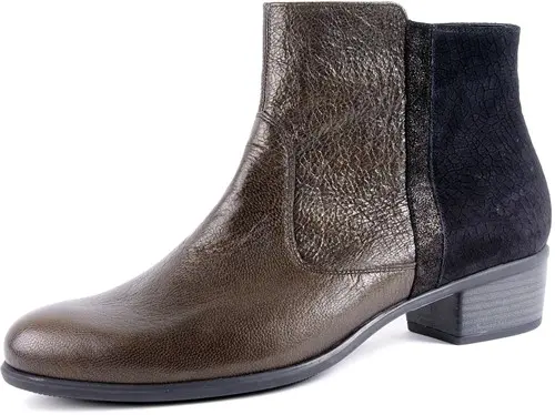 9609 H DUREA BRONS/ZWART - maat 8.5 enkellaars brons/zwart - maat 8.5 Calandschoen