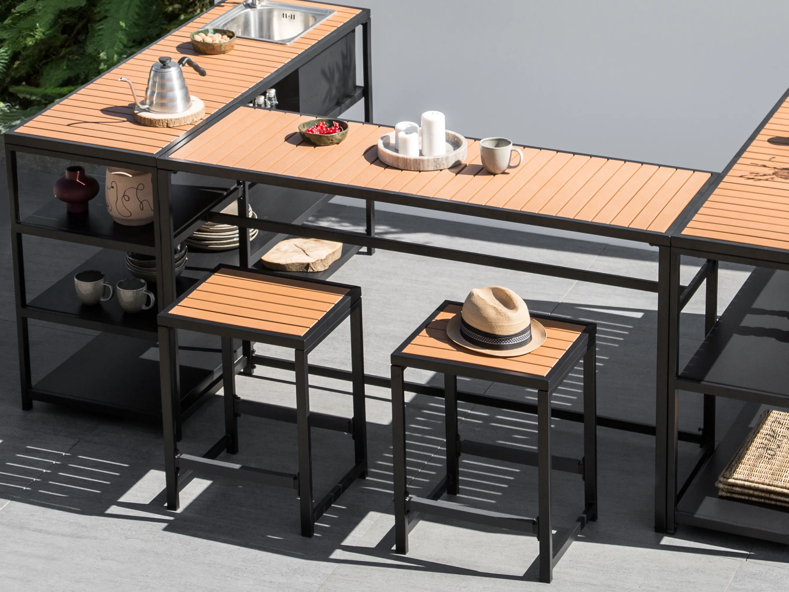 Tuin bartafel AVETRANA 150 cm 50 cm Zwart