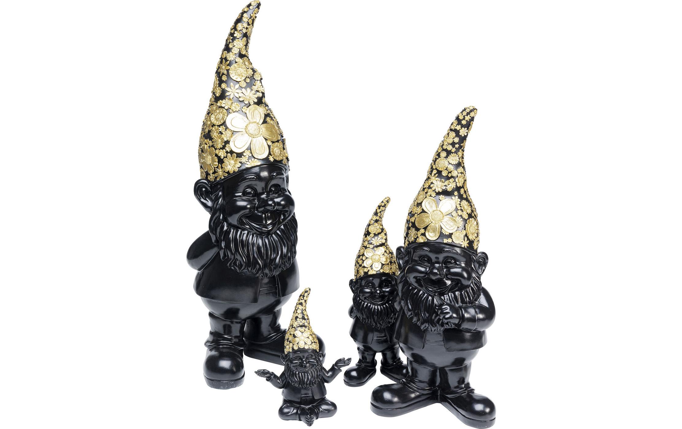 Dekofigur Zwerg Meditation Schwarz/GoldDeko Figur