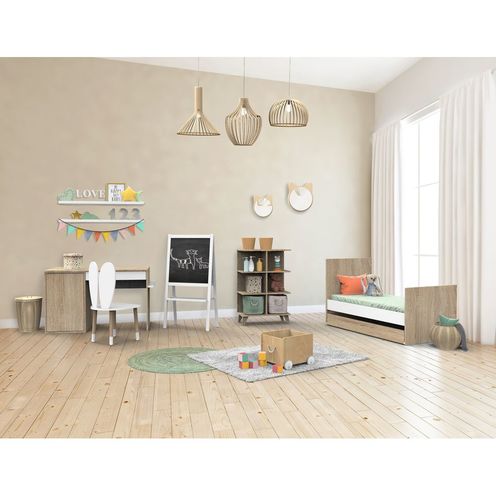 Chambre TRIO Lit 70x140 Commode Armoire NOVA Blanc - SAUTHON