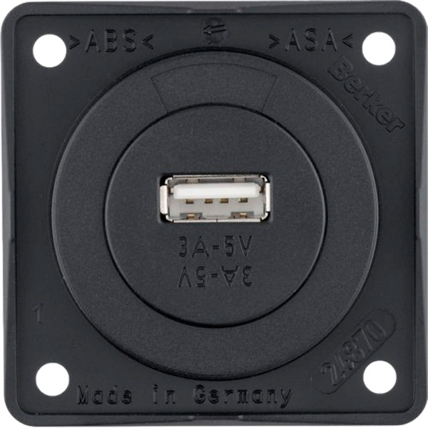 Berker Integro  USB-Ladestecker 3 A  5 V Schwarz matt