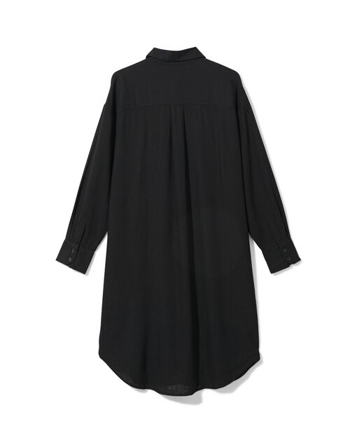 robe chemise femme Lizzy avec lin noir