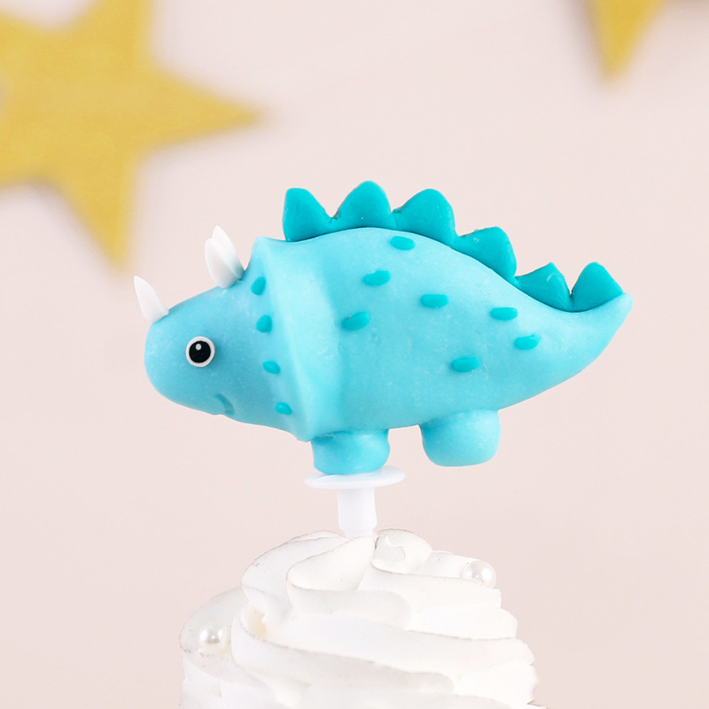 (15-tlg. Set) Kuchenstecker Weichkeramik Kinder Tortenstecker Topper Dekoration für Torten / Kuchen - Dinosaurier