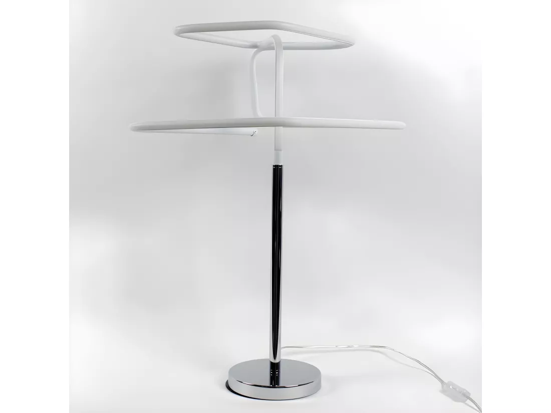 Lampe LED 63 cm design abstrait pied métal chromé - DIAMOND