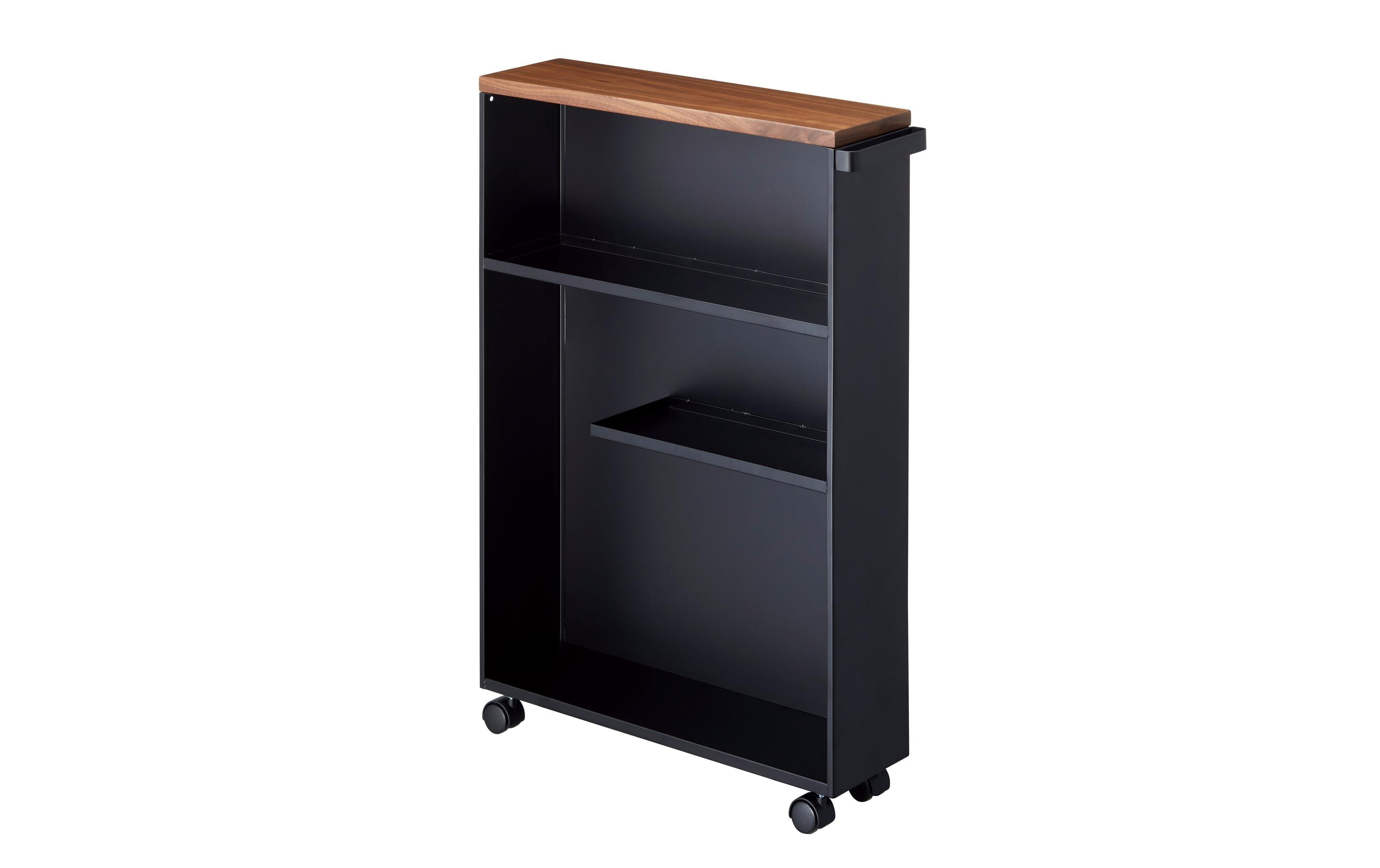Badezimmerregal Tower 68 cm, Schwarz<br>Aufbewahrungswagen auf Rädern