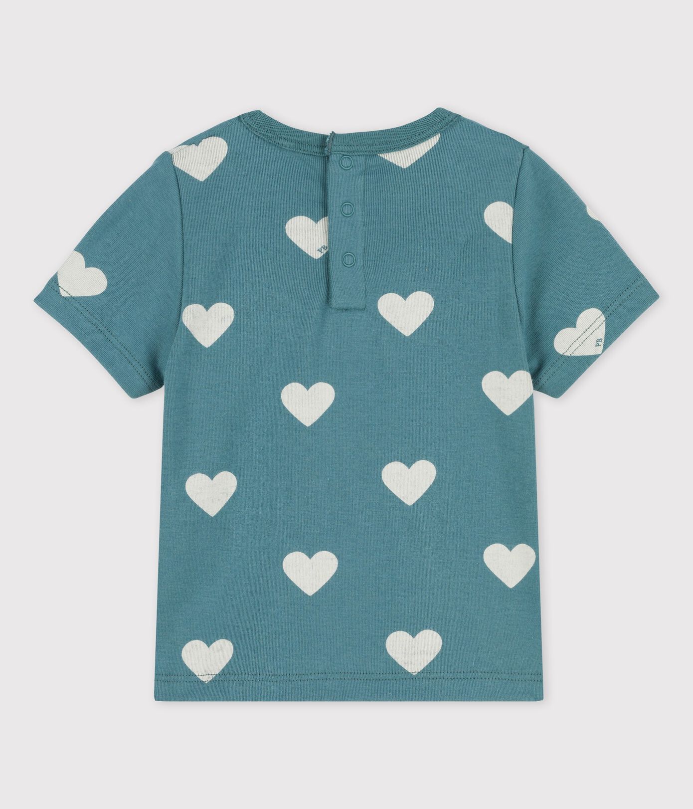 Tee-shirt manches courtes imprimé cœurs en coton bébé