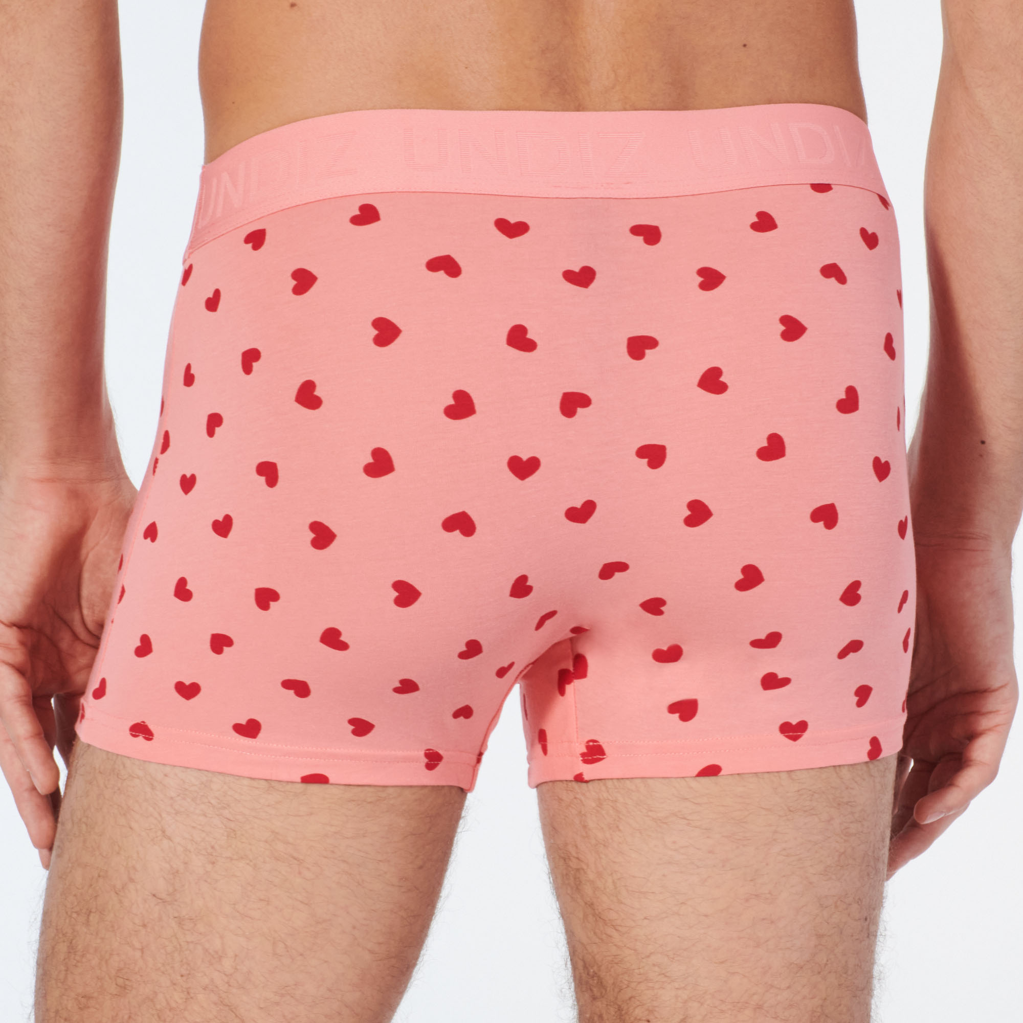 Boxer à motifs coeurs en coton