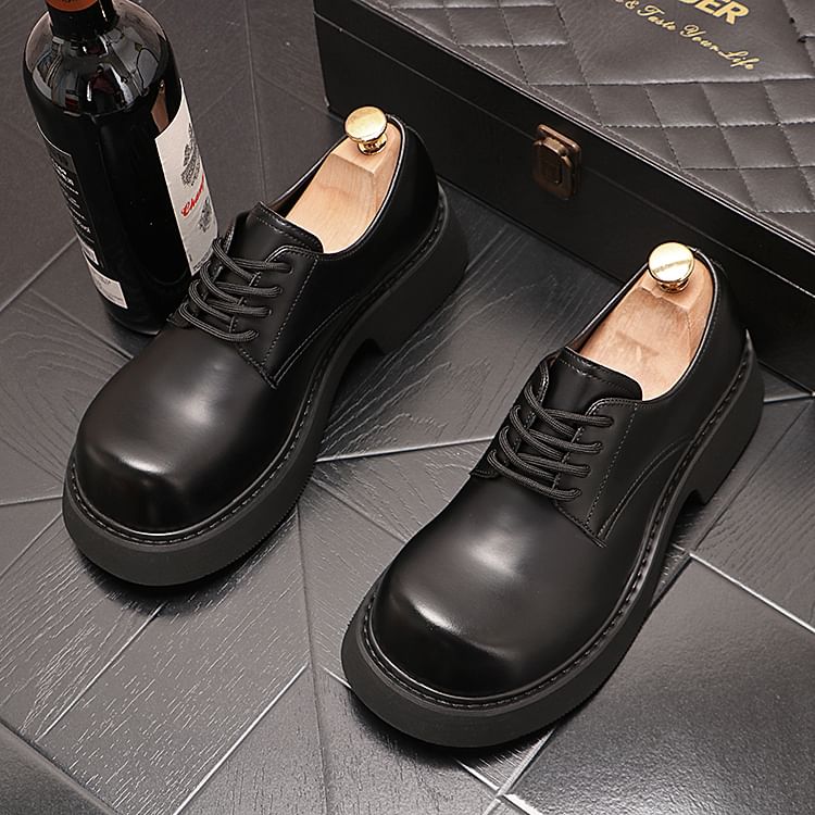 Mr Ozera - Plateau veterschoenen met effen hak