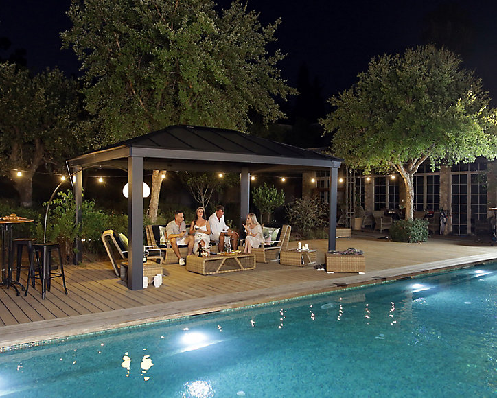 Tonnelle aluminium et toit polycarbonate Canopia by Palram Dallas 3,64 x 4,88 m