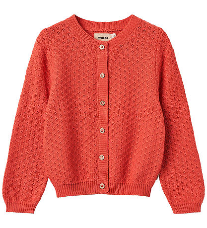 Wheat Cardigan - Strik - Magnella - Candy Rød m. Hulm?nster