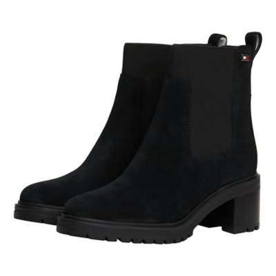 Bottines femme Flag Mid Heel Suede Chelsea TOMMY HILFIGER