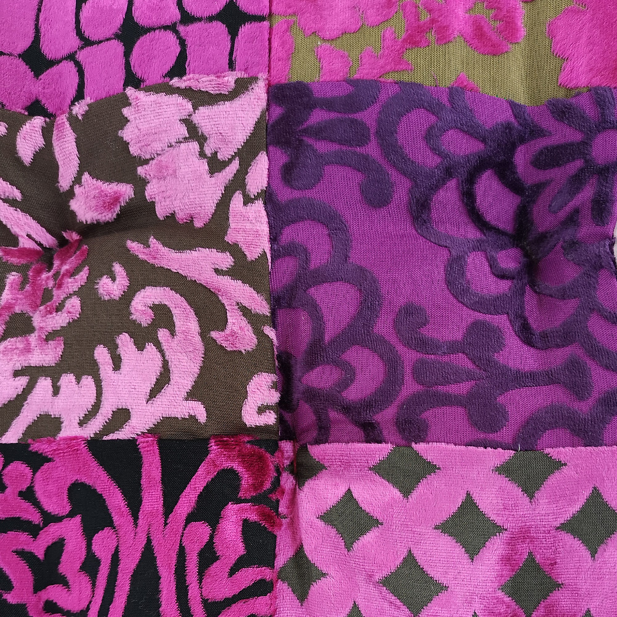 Sitzkissen Patchwork, pink, T 45 cm, B 45 cm, H 10 cm von fischer's lagerhaus