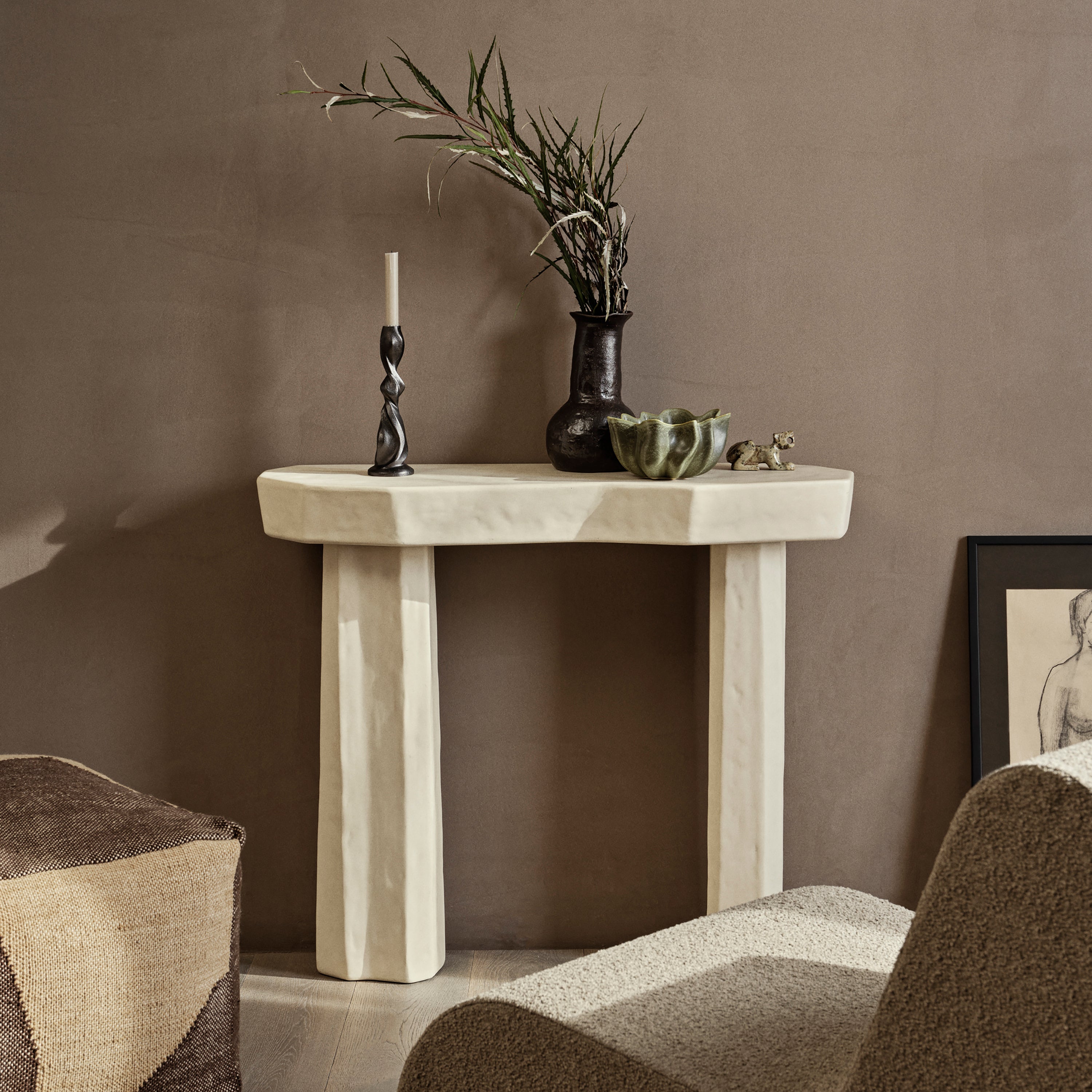 Ferm Living Gale Kandelaar Blackened Aluminium - H 25 cm