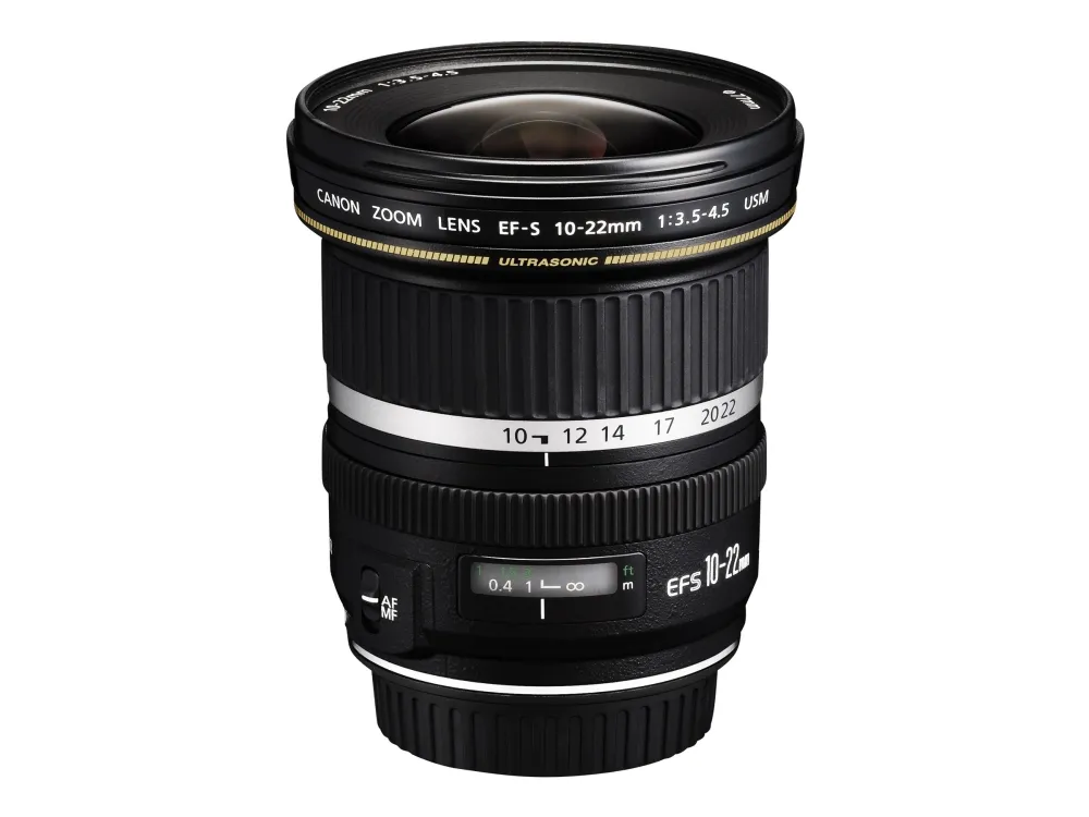 Canon EF-S - Vidvinkel zoom objektiv - 10 mm - 22 mm - f/3.5-4.5 USM - Canon EF/EF-S - for EOS 1000, 40, 450, 50, 500, 7D, Kiss F, Kiss X2, Kiss X3, Rebel T1i, Rebel XS, Rebel XSi
