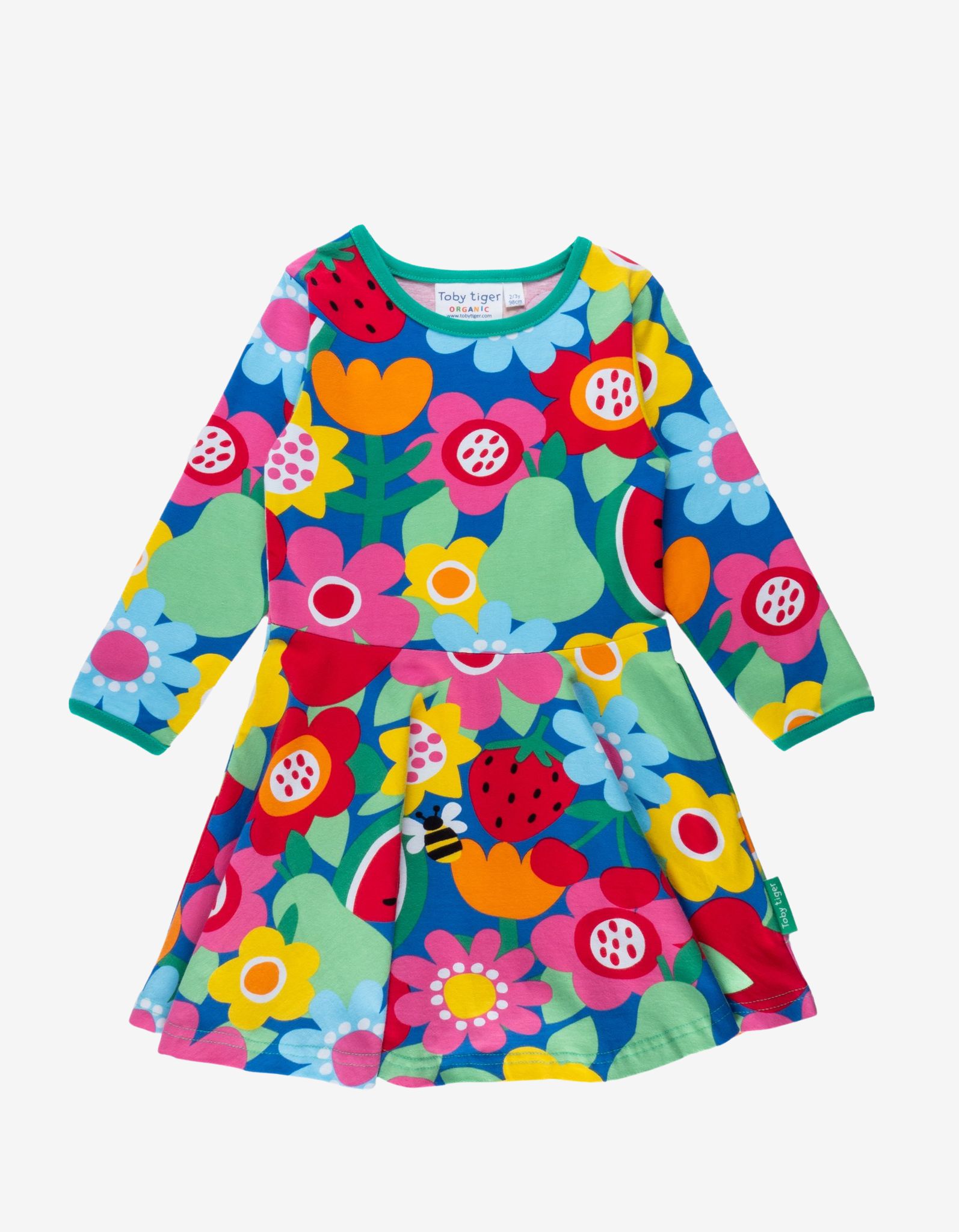 Toby Tiger Kleid, langärmlig mit Obstblumenprint