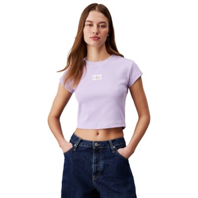 Tee-shirt à manches courtes femme Woven Label CALVIN KLEIN