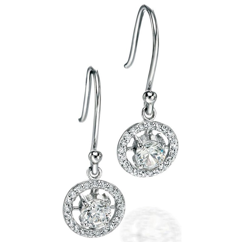 Boucle d'oreille zirconium en argent 925/1000
