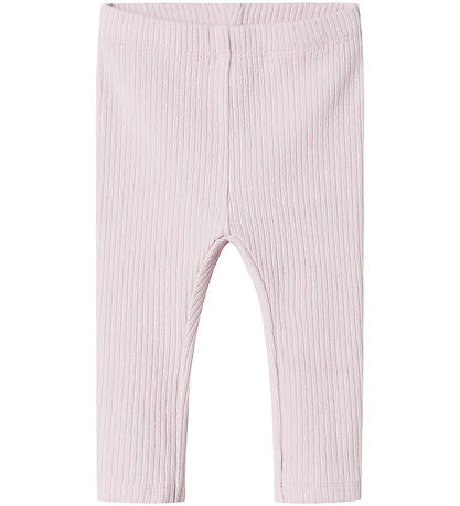 Name It Leggigs- Rib - NbfDikka - Light Lilac m. Lochmuster