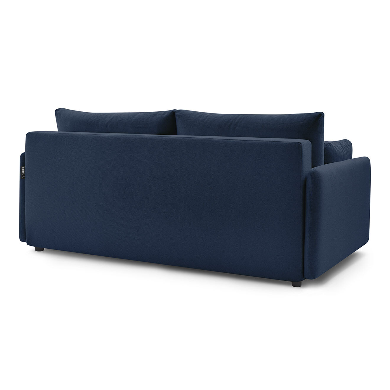 Bobochic Canapé droit convertible coffre marcel tissu lisse bleu foncé - 211x100x86 cm