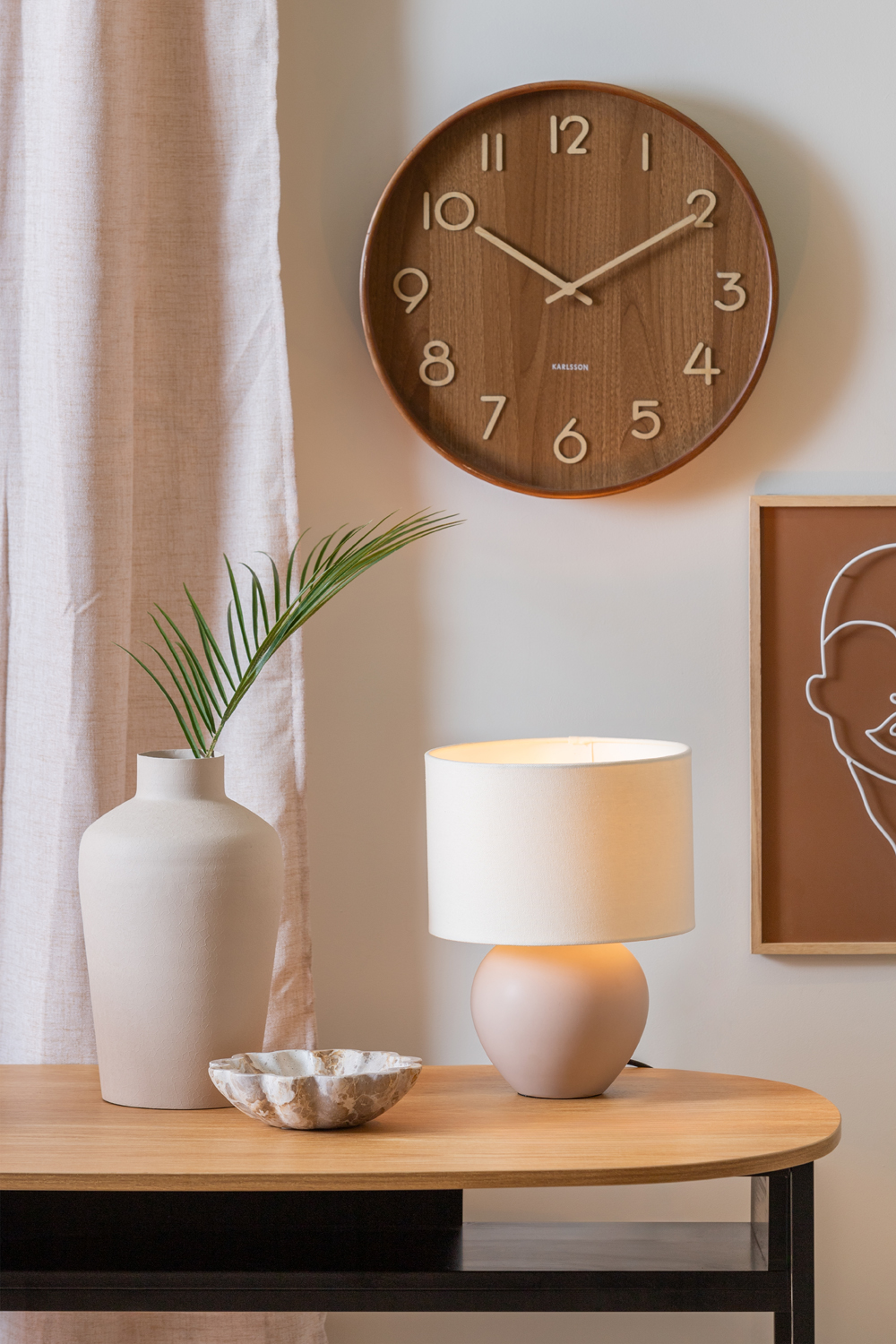 Table lamp Alma cone matt sand brown