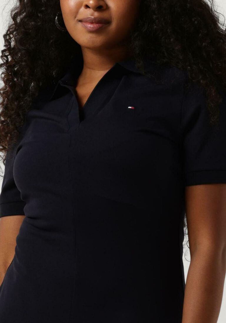 TOMMY HILFIGER donkerblauwe tommy hilfiger mini jurk f+f open plcktlycll polo dress