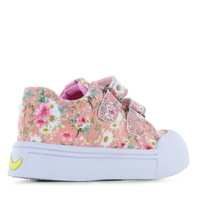 Go Banana‘s sneaker klittenband - Peach Flowers Canvas | Meisjes schoenen