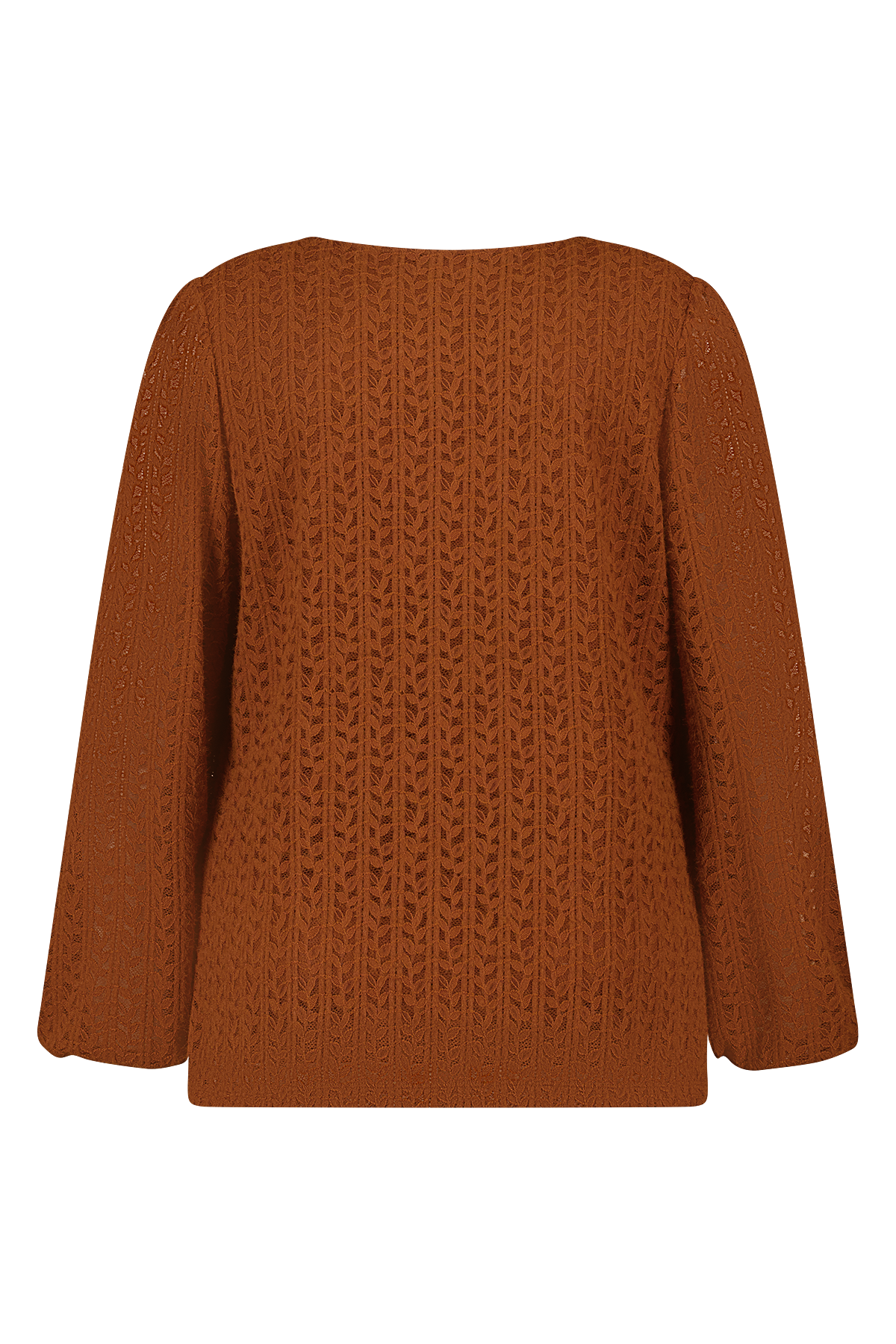 Top met kant Cognac