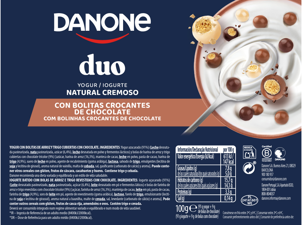 IOGURTE DANONE DUO CHOCOBALLS 100G