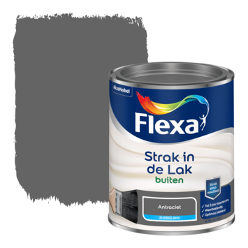 Flexa Strak in de Lak buitenlak zijdeglans antraciet 750 ml