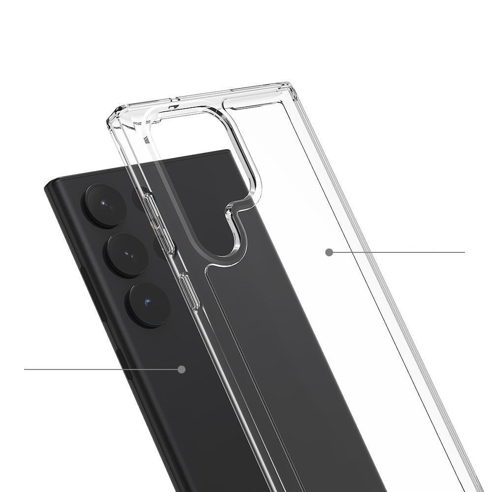 Samsung Galaxy S23 Ultra 5G Hybrid Hülle TPU Bumper   Acryl Rückseite - Transparent
