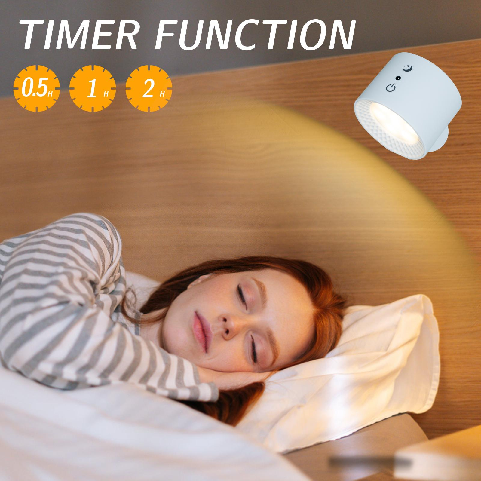 (8-tlg. Set) Ø8x6cm 17 LED's Touch Lampe Wandleuchte Magnetische USB Home Deko Beleuchtung mit Dämmerungssensor   Fernbedienung - Weiss