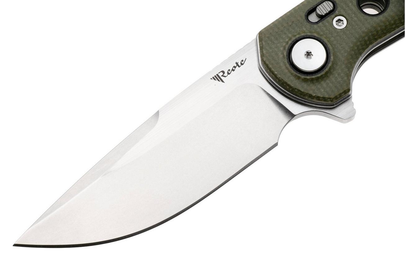 Reate PL-XF Stonewashed NItro-V, Green Micarta, zakmes
