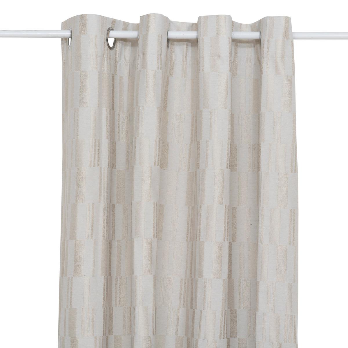 RIDEAU JACQUARD LEYNA BEIGE LIN 140X260CM