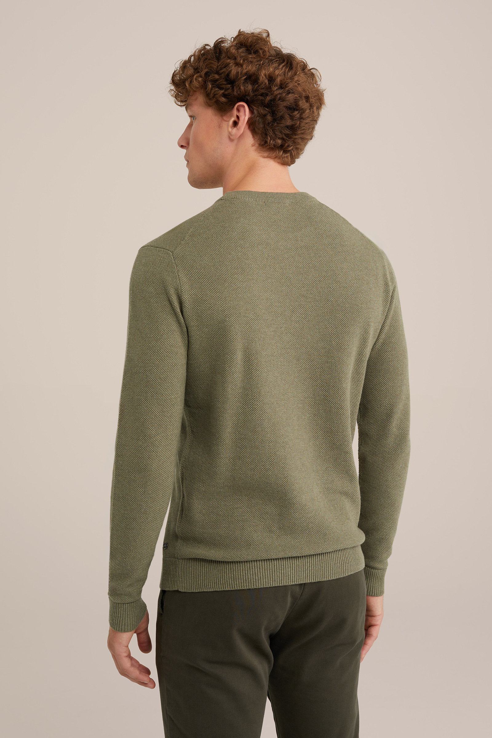 trui met structuur WE Fashion Mosgroen