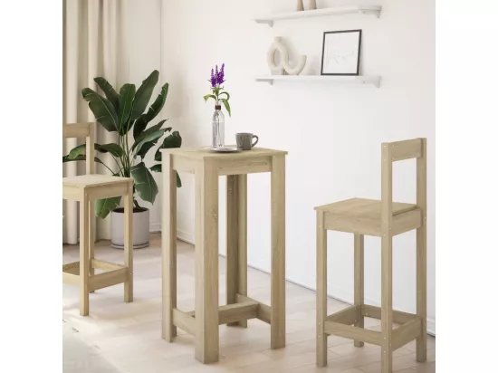 Table de bar chêne sonoma 51x50x103,5 cm bois d'ingénierie