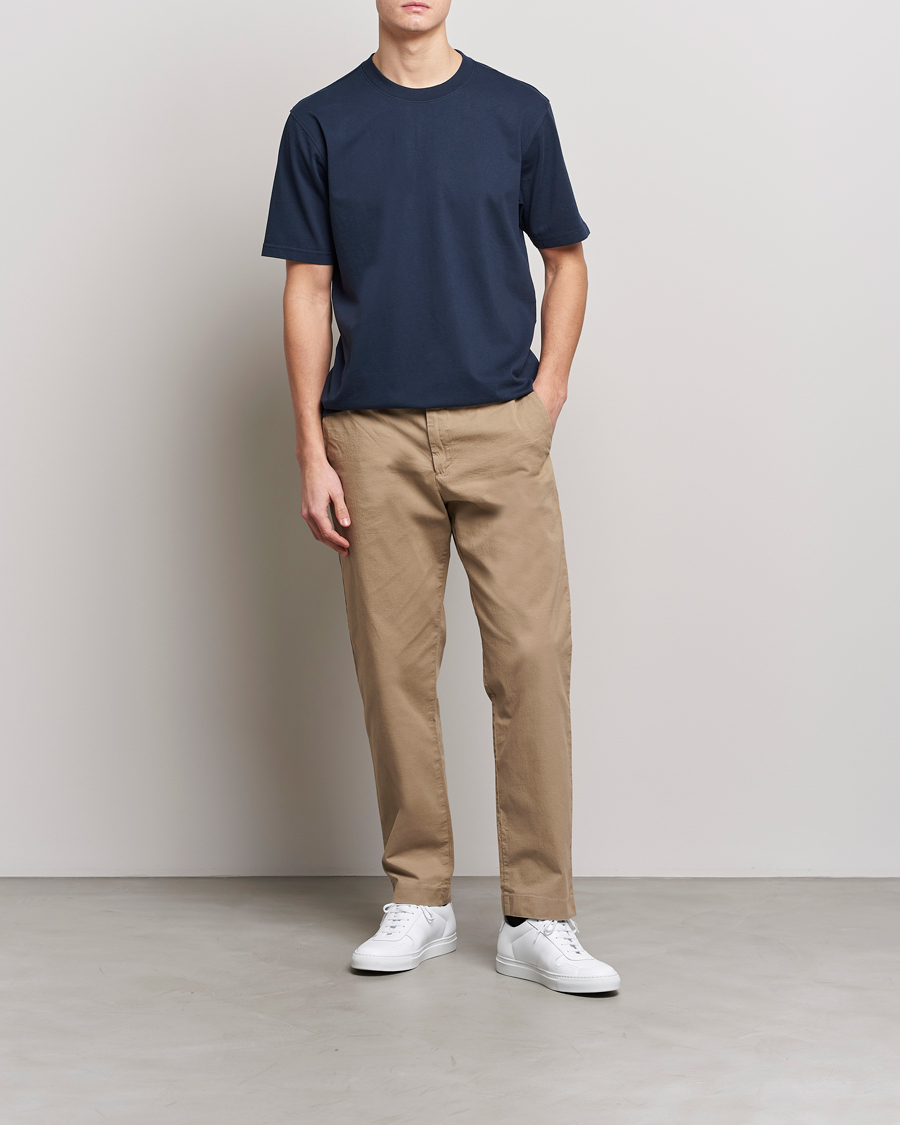 NN07 Adam Pima Crew Neck T-Shirt Navy Blue