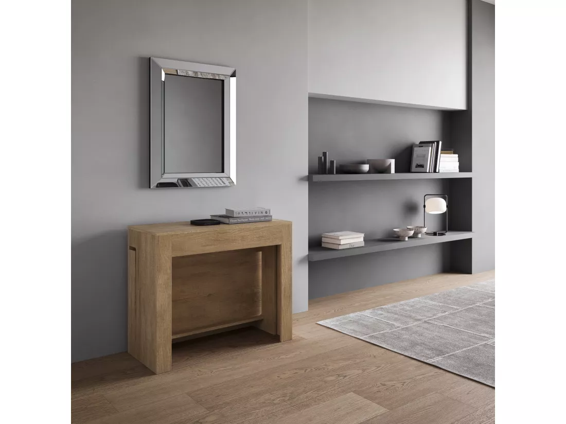 Console extensible 90x42/302 cm Evolve Chêne Nature rallonges internes